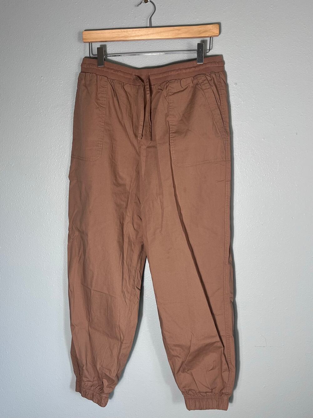 PACT Organic Women’s Large Driftwood Brown Stretch Poplin Jogger Casual Errands